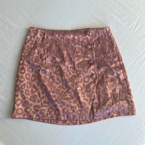 Silky Leopard Pink Button Down Skirt | F21